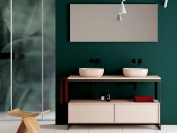 SOLID - Double metal vanity unit with towel rail by Scarabeo Ceramiche - view 2